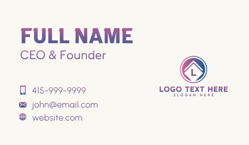 Tile Company Letter Business Card